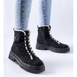 D/CEO Black insulated ankle boots made of Pompei eco-suede 1