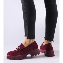 D/CEO Giacomo burgundy moccasins with rhinestones red 2