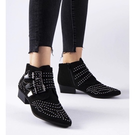 D/CEO Forever black decorative low-heeled ankle boots 2