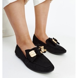 D/CEO Black moccasins with a decorative Kibra safety pin 2