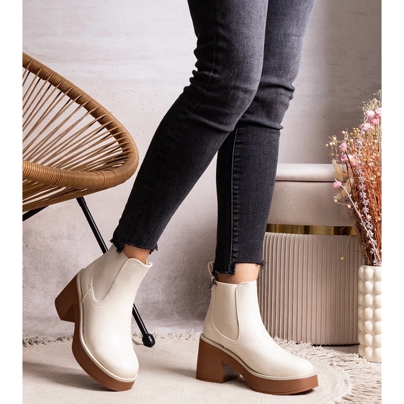 D/CEO Beige ankle boots with heel Lidea 1