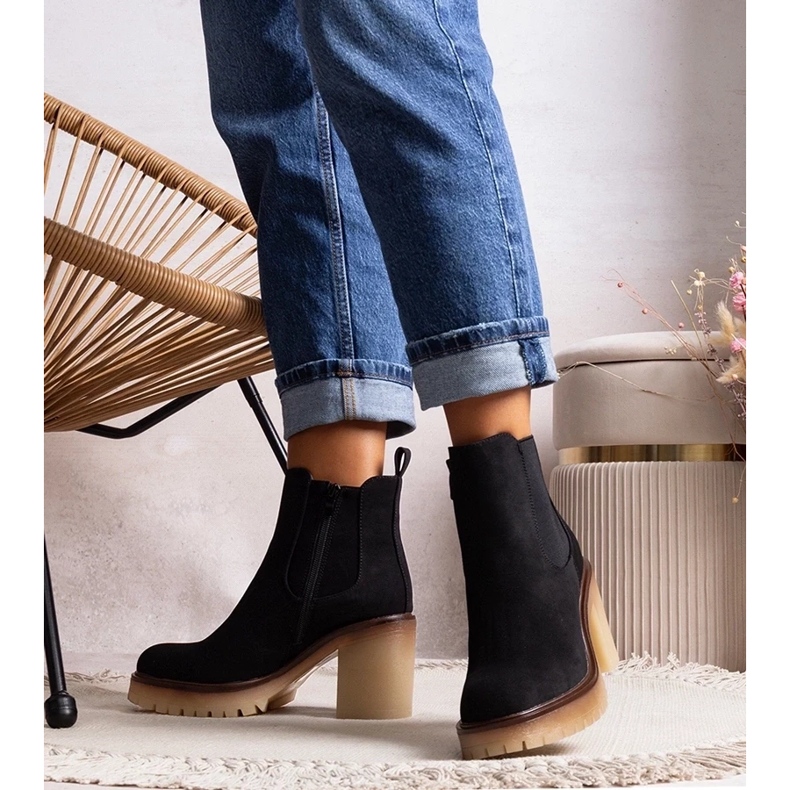 D/CEO Black ankle boots with a spectacular heel Nurea 2