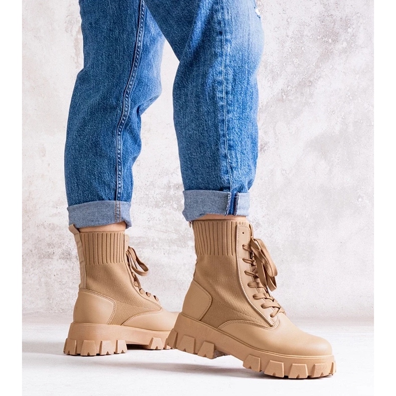 D/CEO Beige ankle boots with elastic shaft Zogba 1