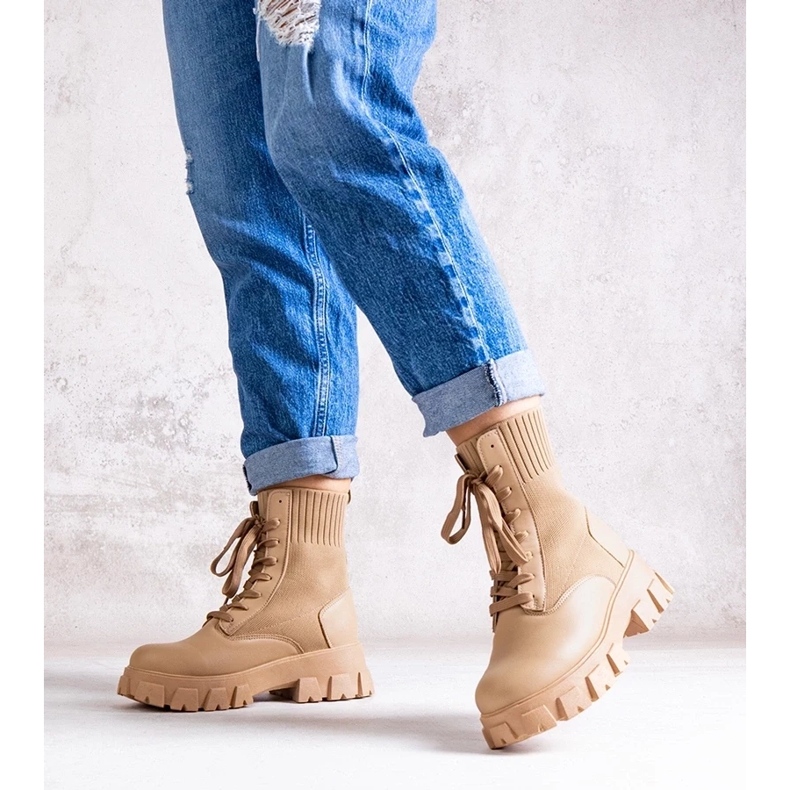 D/CEO Beige ankle boots with elastic shaft Zogba 2