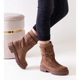 D/CEO Brown slip-on ankle boots with a Ralia sock 2