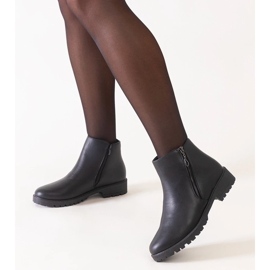 D/CEO Black ankle boots with metal inserts, Branda eco-leather 2