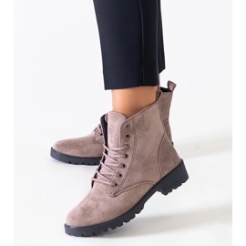 D/CEO Brown eco-suede worker boots on the Barosa platform 2