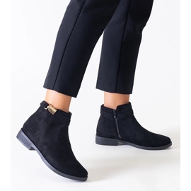 D/CEO Black ankle boots with gold Casetra eco-suede inserts 2