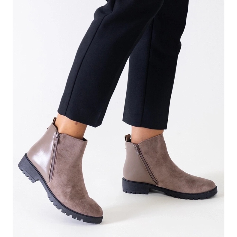 D/CEO Brown platform boots made of eco-suede Kirla 1