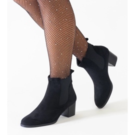 D/CEO Black high-heeled ankle boots with elastic Nadisa eco-suede inserts 1