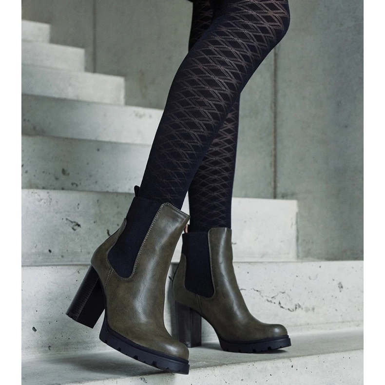 D/CEO Green slip-on ankle boots made of Motena eco-leather 1