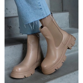 D/CEO Beige insulated boots with a zipper, Amaris eco leather 1