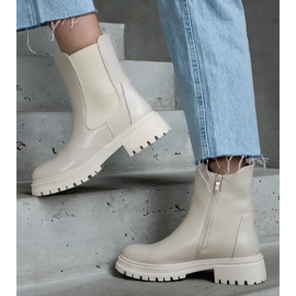 D/CEO Beige insulated boots with a zipper, eco leather Alia 1 D/CEO Beige insulated boots with a zipper, eco leather Alia 1