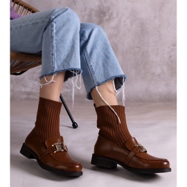 D/CEO Brown boots with a fabric upper by Krisa 2