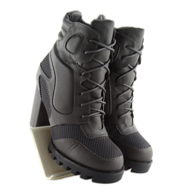 Gray High-heeled boots 9132 Gray grey 1