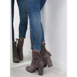 Gray boots with wide heels gray 1318 gray grey 2