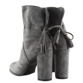Gray boots with wide heels gray 1318 gray grey 1