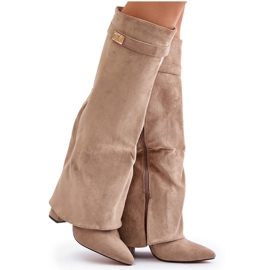 Givana Boots on the post with a raised upper insulated beige 4