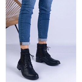 Black openwork flat boots from Reeves 1