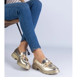 Golden classic shoes with golden decoration 1