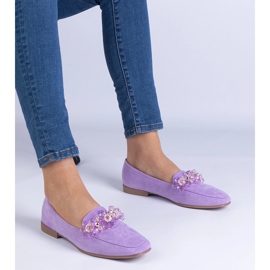 Violet eco -scholar moccasins with crystals purple 1