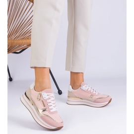 D/CEO Pink sports sneakers on the platform with the golden insert of Isolde 2