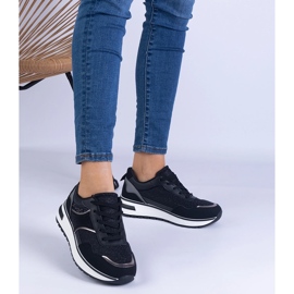 Black sneakers decorated with glitter and zircons 1