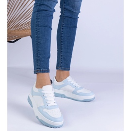 Blue sneakers on a thick sole 1