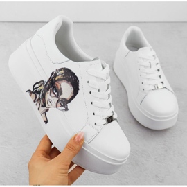 Women's leather shoes on the white Filippo 6207 platform 1