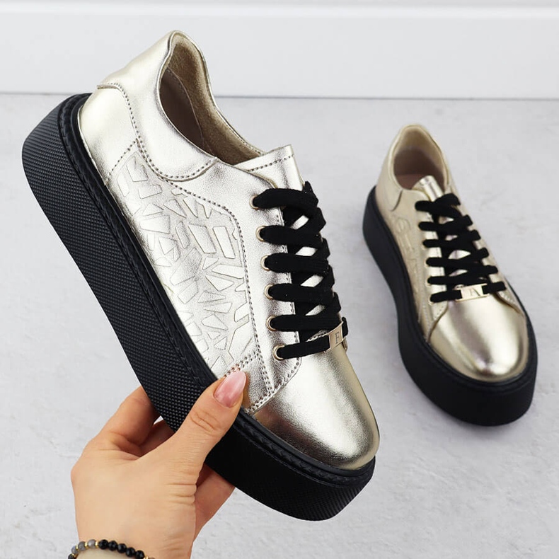 Women's leather sports shoes on the Golden Filippo DP6119 platform 1