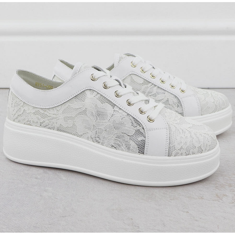 S.Barski Shoes on the Białe S. Barski HY51-059 lace platform white 2 S.Barski Shoes on the Białe S. Barski HY51-059 lace platform white 2