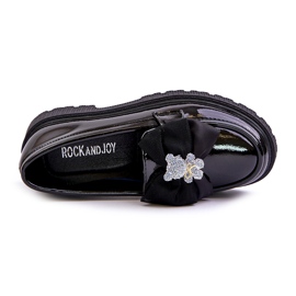 Painted Girls' Moccasins with an eco black leather bow 2