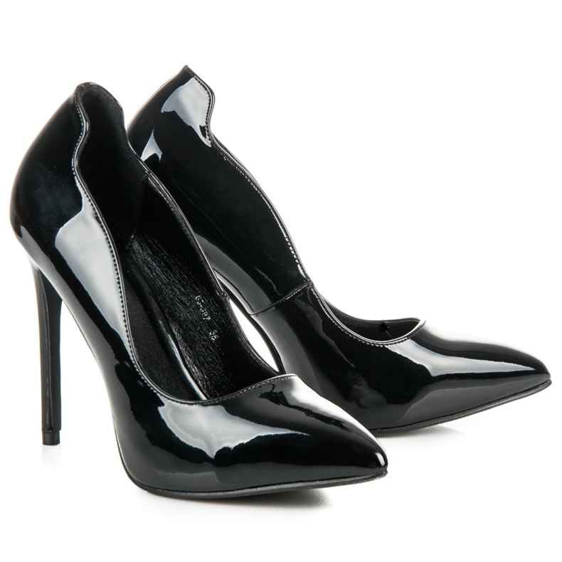 Via Giulia  Varnished pointed pins black 1