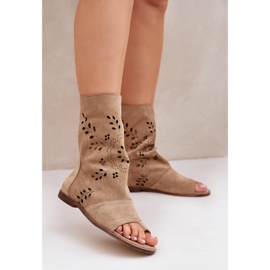 Zazoo 3437 Women's Suede Sandals with a Zipper Upper, Beige 2 Zazoo 3437 Women's Suede Sandals with a Zipper Upper, Beige 2