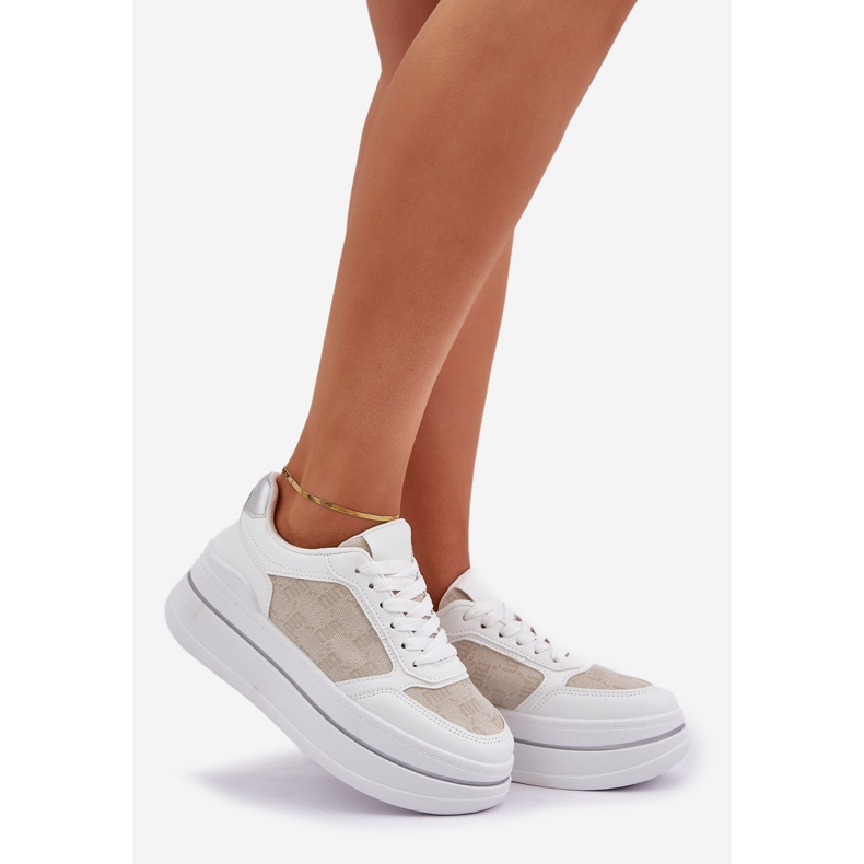Women's sneakers with a white pattern 1