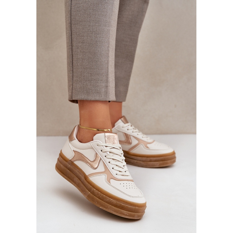 Women's sneakes on the platform beige 2 Women's sneakes on the platform beige 2