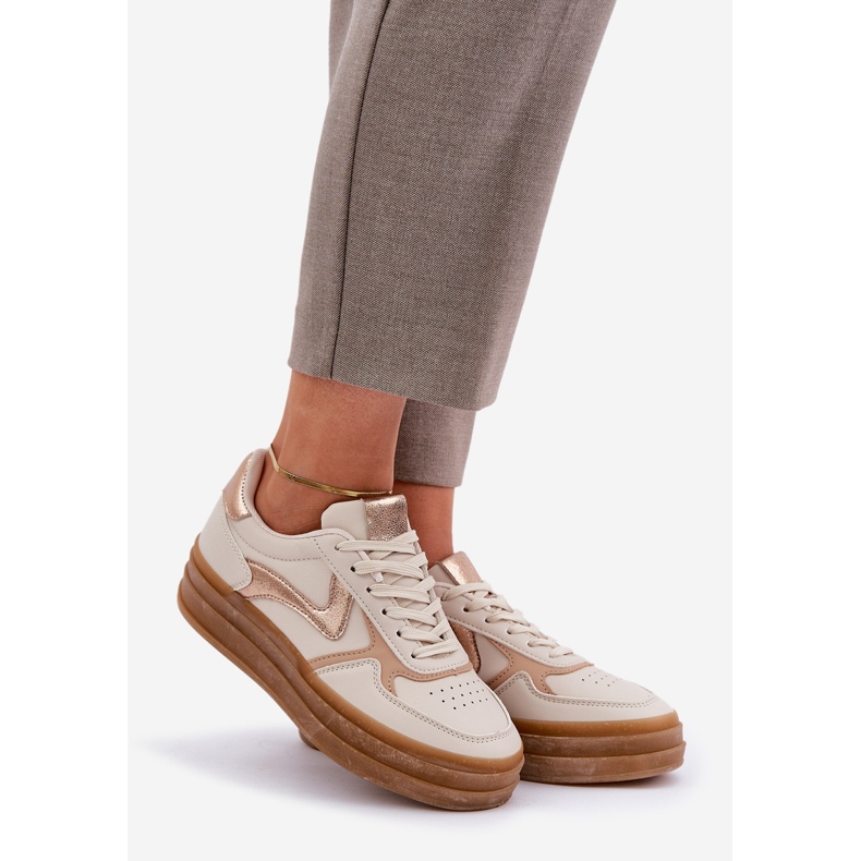 Women's sneakes on the platform beige 1 Women's sneakes on the platform beige 1