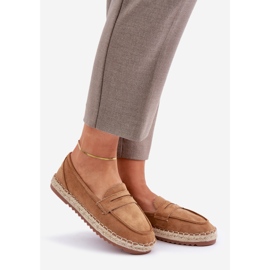 Women's espadrilles with a jute braid on a Camel flat sole brown 1