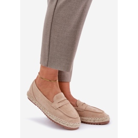 Women's espadrilles with a jute braid on a flat beige sole 1