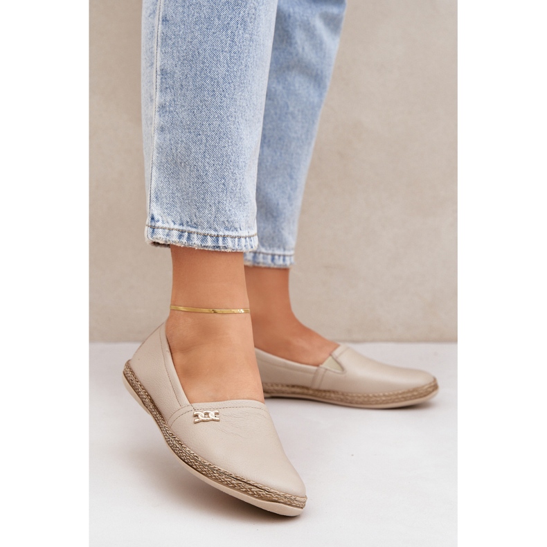 Elegant leather espadrilles Women's Zazoo 10177 Beige 2 Elegant leather espadrilles Women's Zazoo 10177 Beige 2