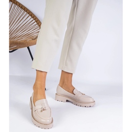 Beige moccasins decorated with rhinestones 1 Beige moccasins decorated with rhinestones 1