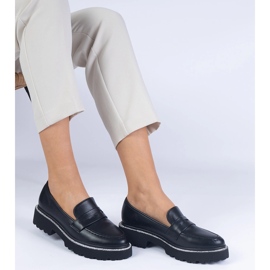 Black women's loafers on a thick sole 1 Black women's loafers on a thick sole 1