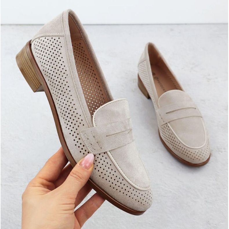 Openwork suede shoes Lords Potocki Sz12585 Beige 1 Openwork suede shoes Lords Potocki Sz12585 Beige 1