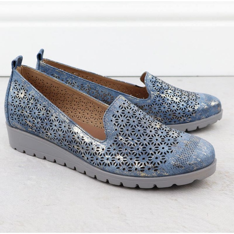 M.Daszyński Shoes at M. Daszyński MR1628-20 in flowers blue 2