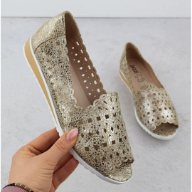 Openwork shoes open toe Jezzi asa135-1 gold golden 1