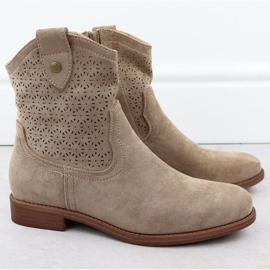 Openwork cowboy boots s.barski HY51-063 beige 2