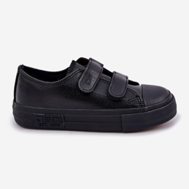 Children's Leather Sneakers With Velcro Big Star KK374054 Black 1