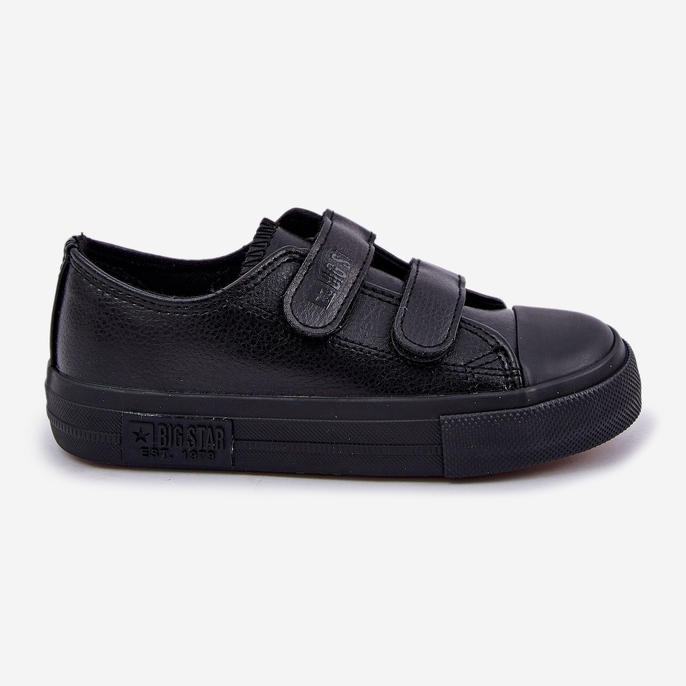 Children's Leather Sneakers With Velcro Big Star KK374054 Black 1 Children's Leather Sneakers With Velcro Big Star KK374054 Black 1
