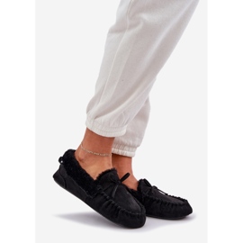 Women's loafers with black fur 1