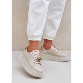 Women's leather sneakers Chebello 4411 light beige 2